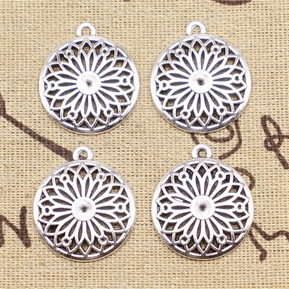 Flower Piece Charms Supplies For Jewelry Making Kit Antique Silver Color 10pcs 27x24mm
Flower Piece Charms Supplies For Jewelry Making Kit Antique Silver Color 10pcs 27x24mm