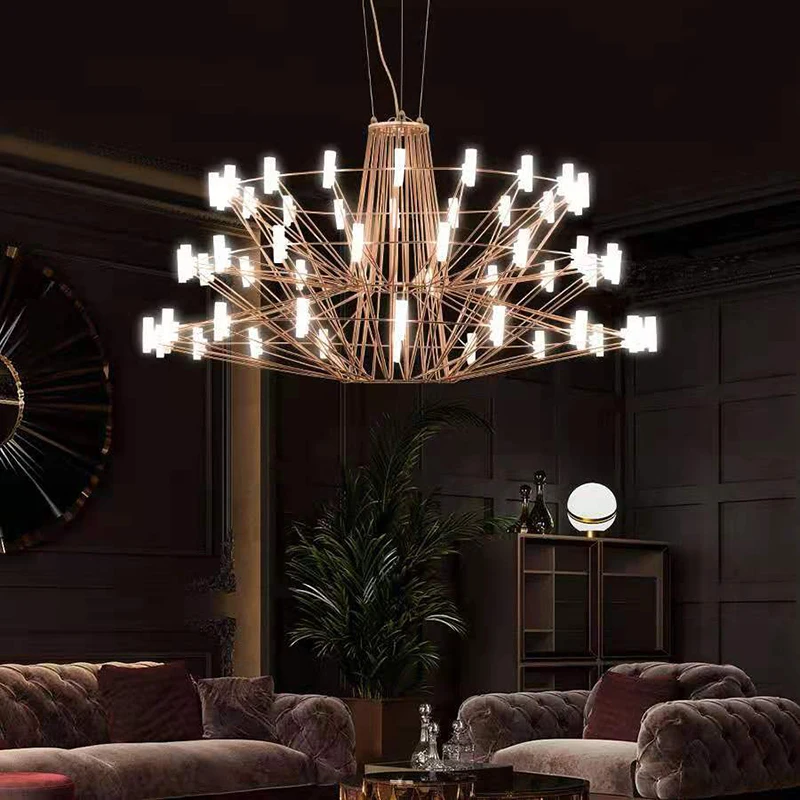 Modern LED Starry Chandelier Luxury Simple Multi-head Straw Hat Lamp Villa Living Room Lobby Hotel Pagoda-shaped Hanging Lights
Modern LED Starry Chandelier Luxury Simple Multi-head Straw Hat Lamp Villa Living Room Lobby Hotel Pagoda-shaped Hanging Lights