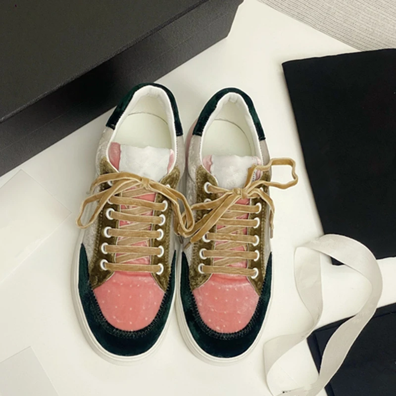 Luxury Vetvel Women Sneakers Fashion Mixed Color Lace Up Low Top Casual Shoes Breathable Flats Women Loafers Vulcanized shoes 40
Luxury Vetvel Women Sneakers Fashion Mixed Color Lace Up Low Top Casual Shoes Breathable Flats Women Loafers Vulcanized shoes 40