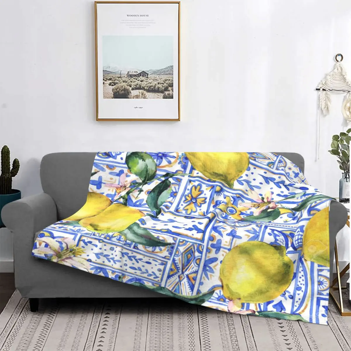 

Средиземноморское одеяло с лимоном 1234, покрывало для кровати, плед, покрывало для кровати, художественные покрывала для диванов