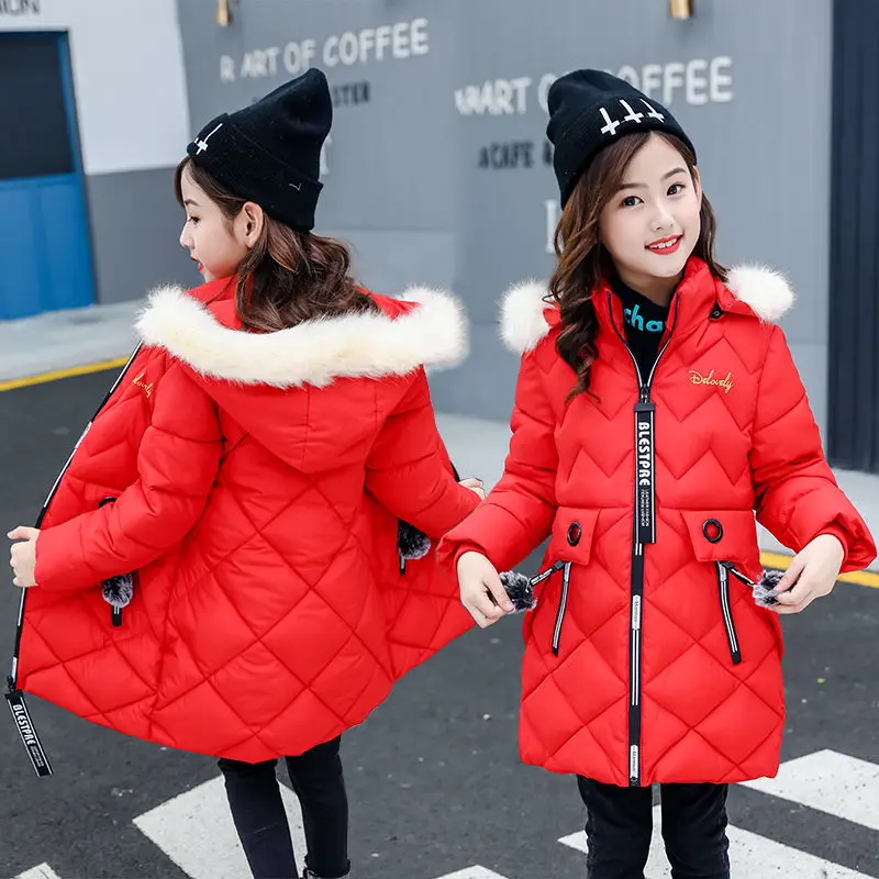 Girls Winter Coats New Faux Fur Collar Hooded Down Parka Children Girls Thicken Warm Outwear Kids Jackets & Coats
Girls Winter Coats New Faux Fur Collar Hooded Down Parka Children Girls Thicken Warm Outwear Kids Jackets & Coats