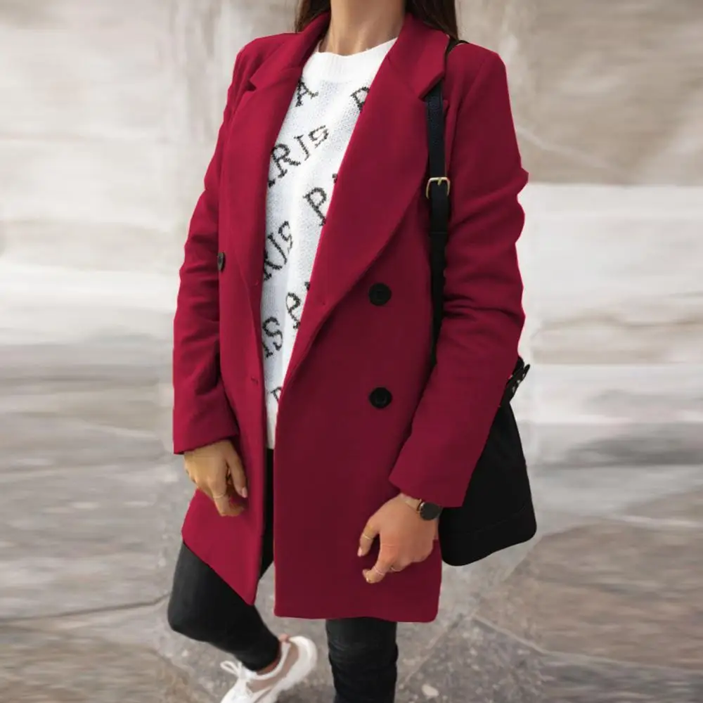 HOT Women Autumn Winter Fashion Wide Lapel Double-line Buttons Warm Coat Outwear Business Female Blazer Coat Tralever 2021
HOT Women Autumn Winter Fashion Wide Lapel Double-line Buttons Warm Coat Outwear Business Female Blazer Coat Tralever 2021