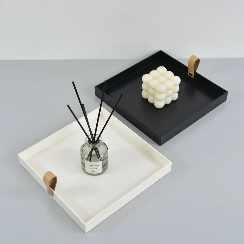 Creative Square PU Leather Serving Tray Decorative Tray Cosmetics Sundries Desktop Storage Tray with Handle
Creative Square PU Leather Serving Tray Decorative Tray Cosmetics Sundries Desktop Storage Tray with Handle