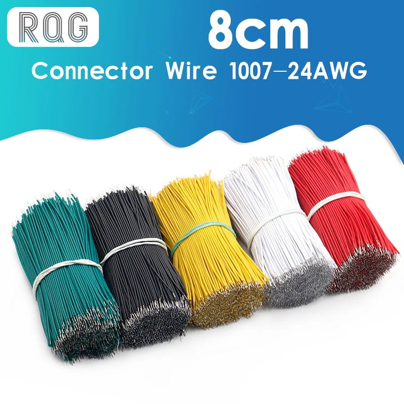 

100Pcs 24AWG Tin-Plated Breadboard PCB Solder Cable 24AWG 8cm Fly Jumper Wire Tin Conductor Wires 1007-24AWG Connector Wire