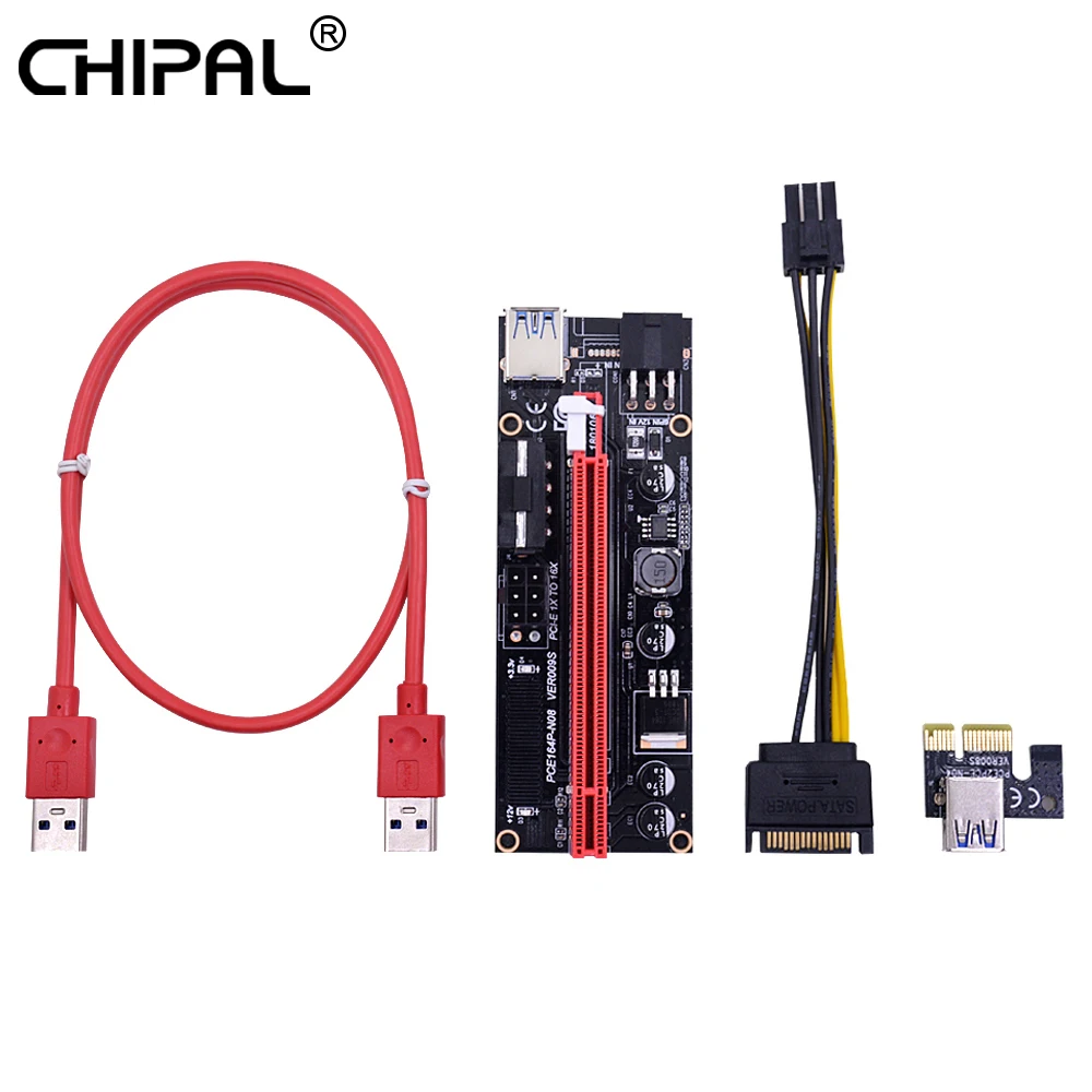 Двойной светодиодный VER009S USB 3 0 PCI E Riser VER 009S Express 1X 4x 8x 16x расширитель переходника