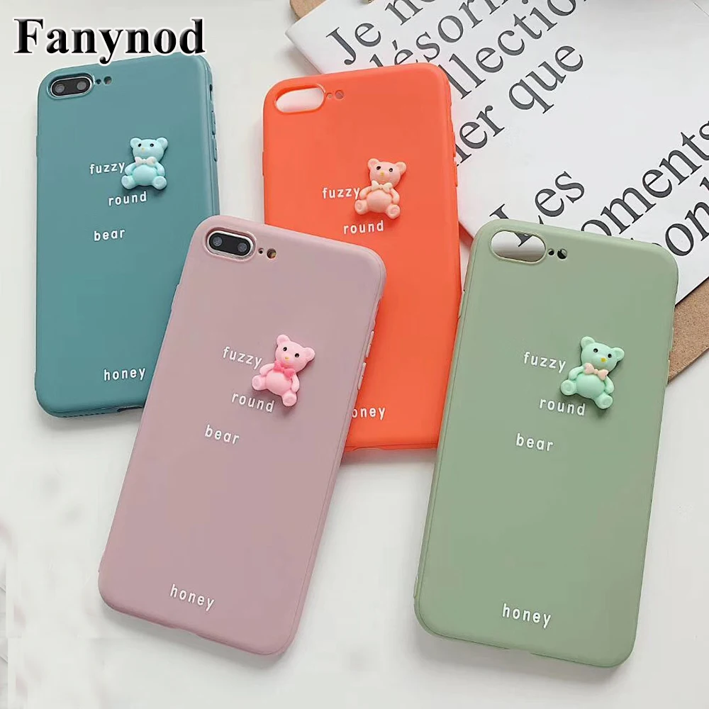 Милый чехол для телефона с 3D рисунком пары iPhone 6 6s 6Plus Plus 7 8 X XS MAX XR Мягкая