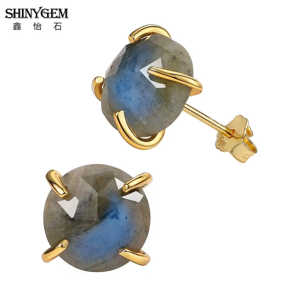 ShinyGem Elegant Cute 10*10mm Natural Labradorite Stud Earrings 925 Silver Gold Plating Charm Grey Gem Stone Earrings For Women
ShinyGem Elegant Cute 10*10mm Natural Labradorite Stud Earrings 925 Silver Gold Plating Charm Grey Gem Stone Earrings For Women