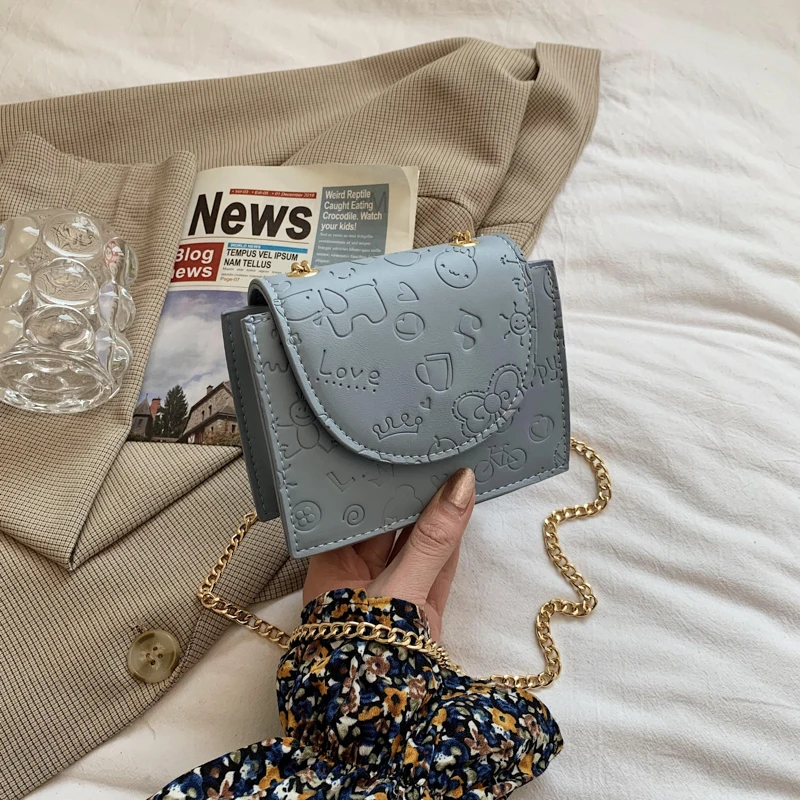 Women's Crossbody Bag Cute Pattern Metal Chain Luxury Leather Shoulder Handbags Wholesale 2021 New Elegant Fashion Female Bags
Women's Crossbody Bag Cute Pattern Metal Chain Luxury Leather Shoulder Handbags Wholesale 2021 New Elegant Fashion Female Bags