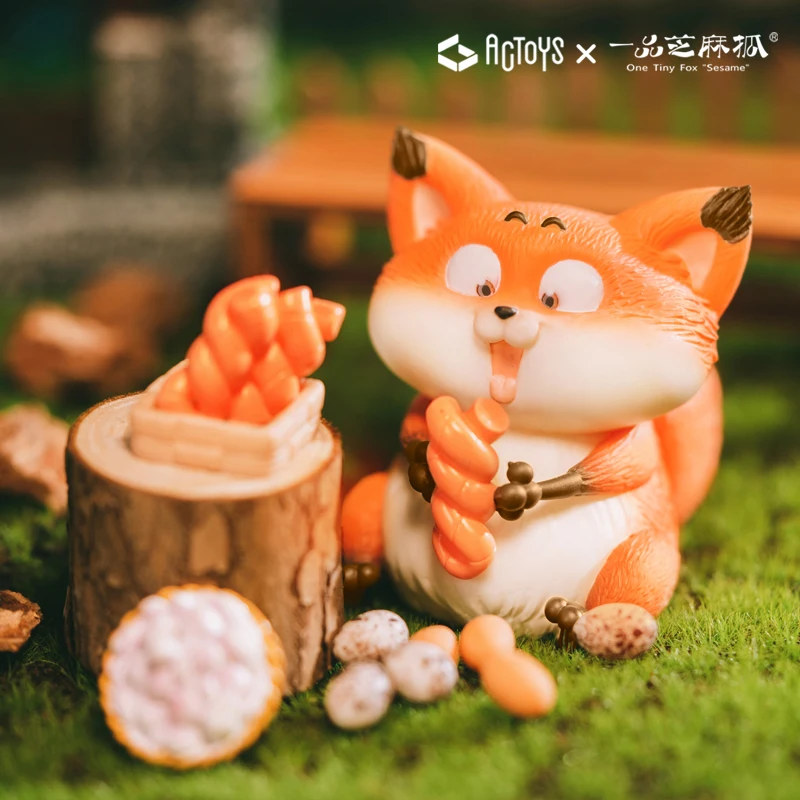 

Original Anime Fox Eats The World Sesame Series Blind Box Guess Bag Action Figure Toys Kawaii Desktop Model Doll Gift Collection