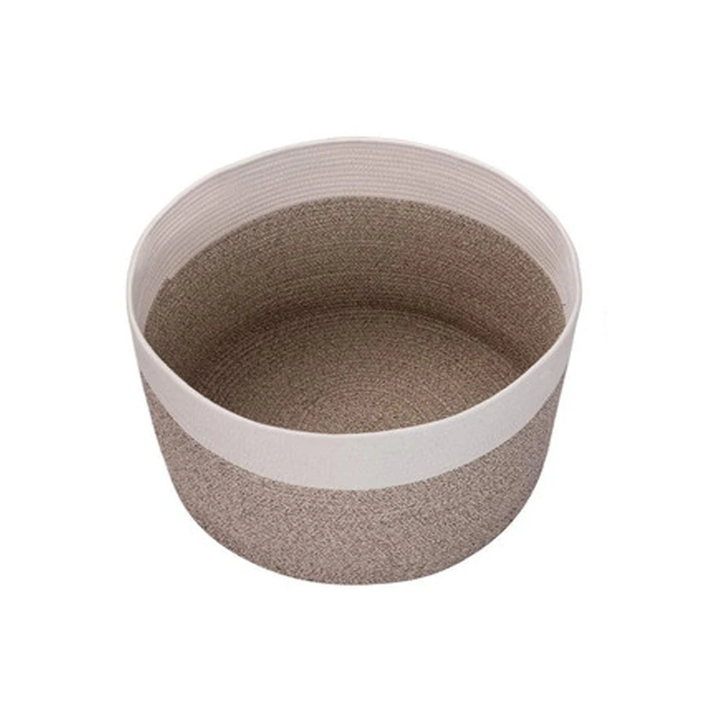 Dual Color Splice Folding Cotton Rope Basket Clothes Sundry Toys Portable Woven Storage 
Dual Color Splice Folding Cotton Rope Basket Clothes Sundry Toys Portable Woven Storage