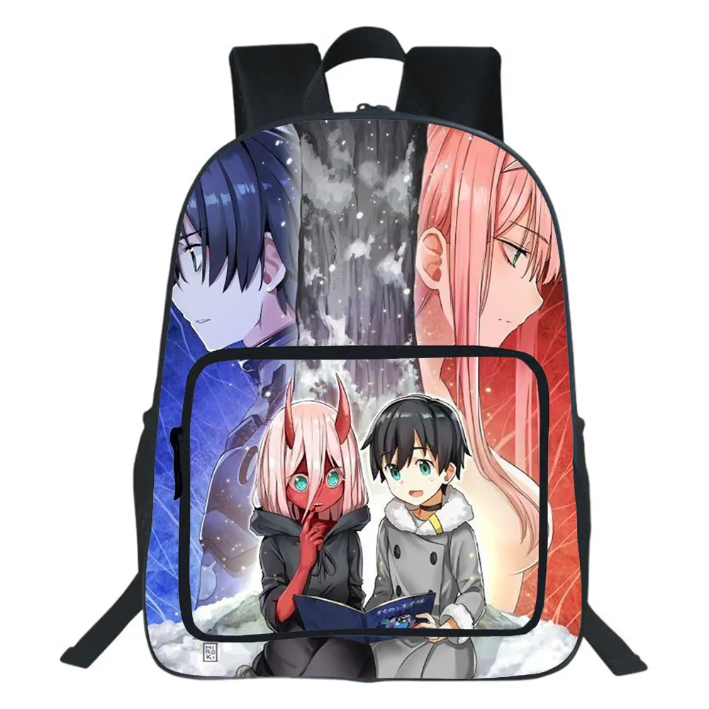 

Zero Two Anime Backpack Boy School Bag Teenager Backpacks Darling In The Franxx College Style Travel Double-layer Bag 19 Inches