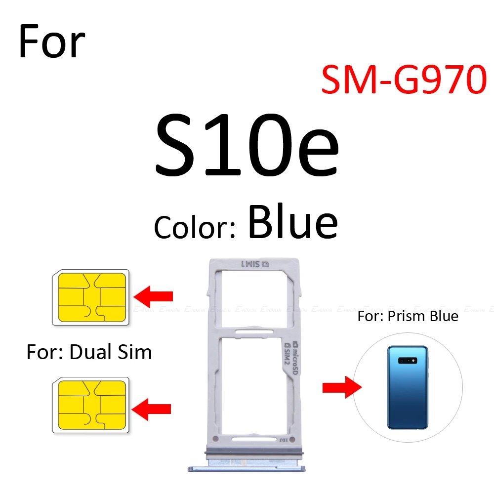 

Sim Micro SD Card Socket Holder Slot Tray Reader For Samsung Galaxy S10e G970 Adapter Container Connector Replacement Parts