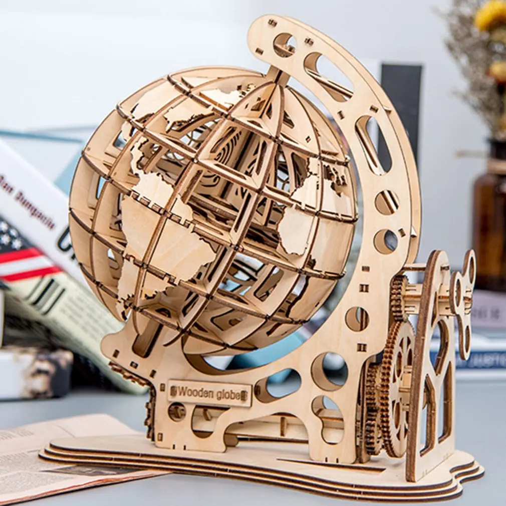 2020 new wooden globe DIY assembled creative 3D toy wooden mechanical transmission model assembled educational toys 
2020 new wooden globe DIY assembled creative 3D toy wooden mechanical transmission model assembled educational toys