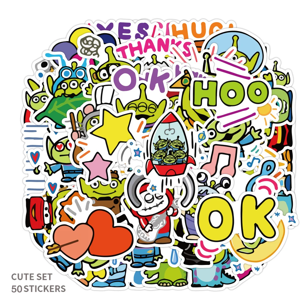 50Pcs Anime Toy Story Alien Graffiti Stickers Skateboard Backpack Guitar Cartoon Pvc Waterproof Decals Child Toy Christmas Gift
50Pcs Anime Toy Story Alien Graffiti Stickers Skateboard Backpack Guitar Cartoon Pvc Waterproof Decals Child Toy Christmas Gift
