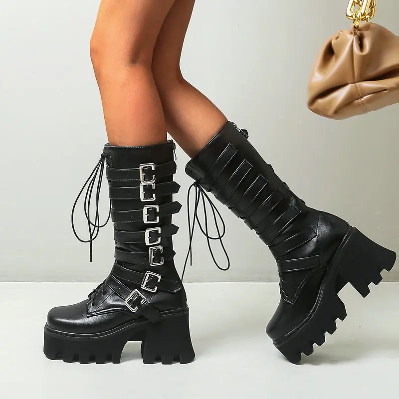 Женские рыцарские Сапоги на молнии, теплые сапоги до колена на шнуровке, с пряжкой и ремешком, большие размеры, весна-осень 2021
Женские рыцарские Сапоги на молнии, теплые сапоги до колена на шнуровке, с пряжкой и ремешком, большие размеры, весна-осень 2021