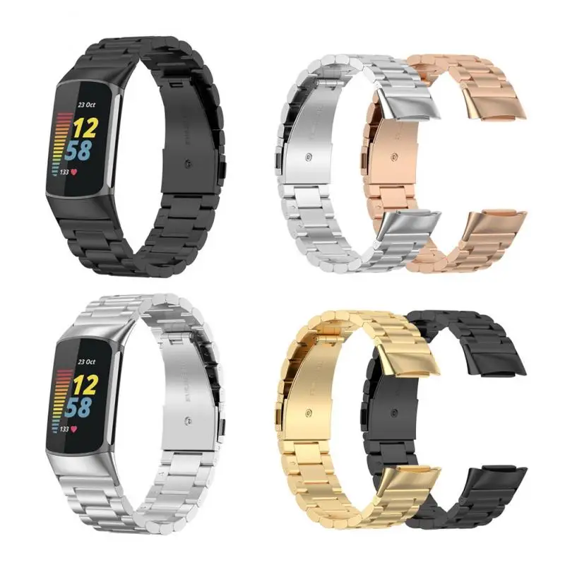 

Stainless Steel Watchband For Fitbit Charge 5 Smartwatch Metal Replacement Strap WristStrap Accessories Bracelet Charge5 Belt
