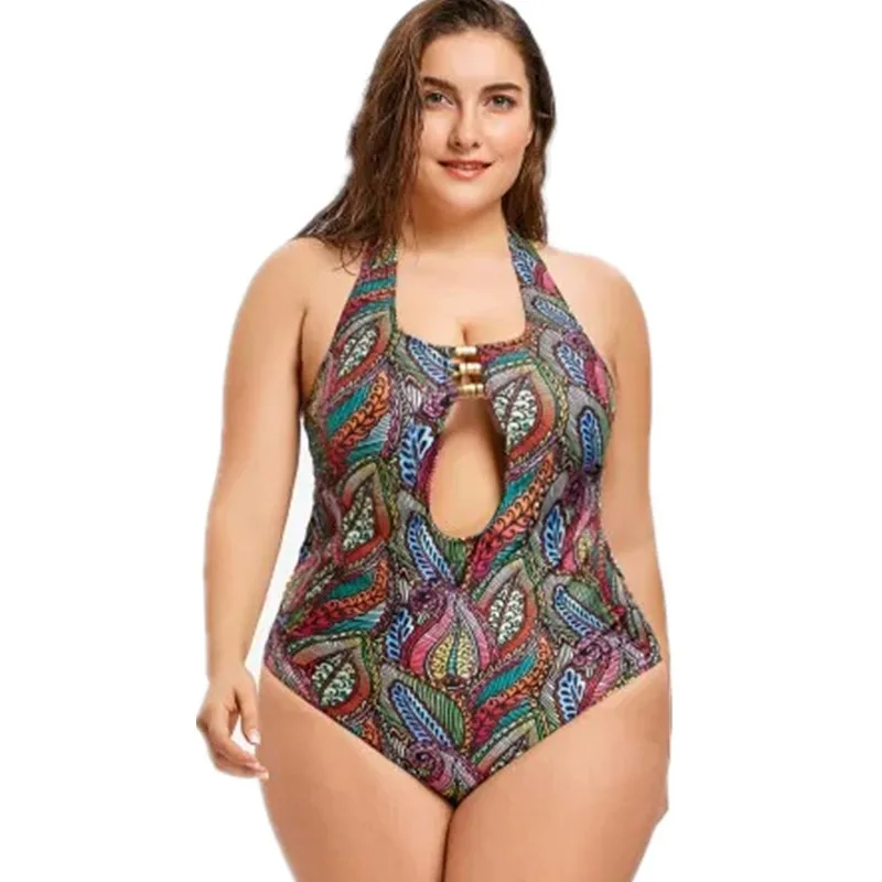 Sexy Printing Bikini Show Back Hanging Neck Bikini One Piece Bikini Plus Size Bikini Swimsuit Brazilian Style Swimwear Swimming 
Sexy Printing Bikini Show Back Hanging Neck Bikini One Piece Bikini Plus Size Bikini Swimsuit Brazilian Style Swimwear Swimming