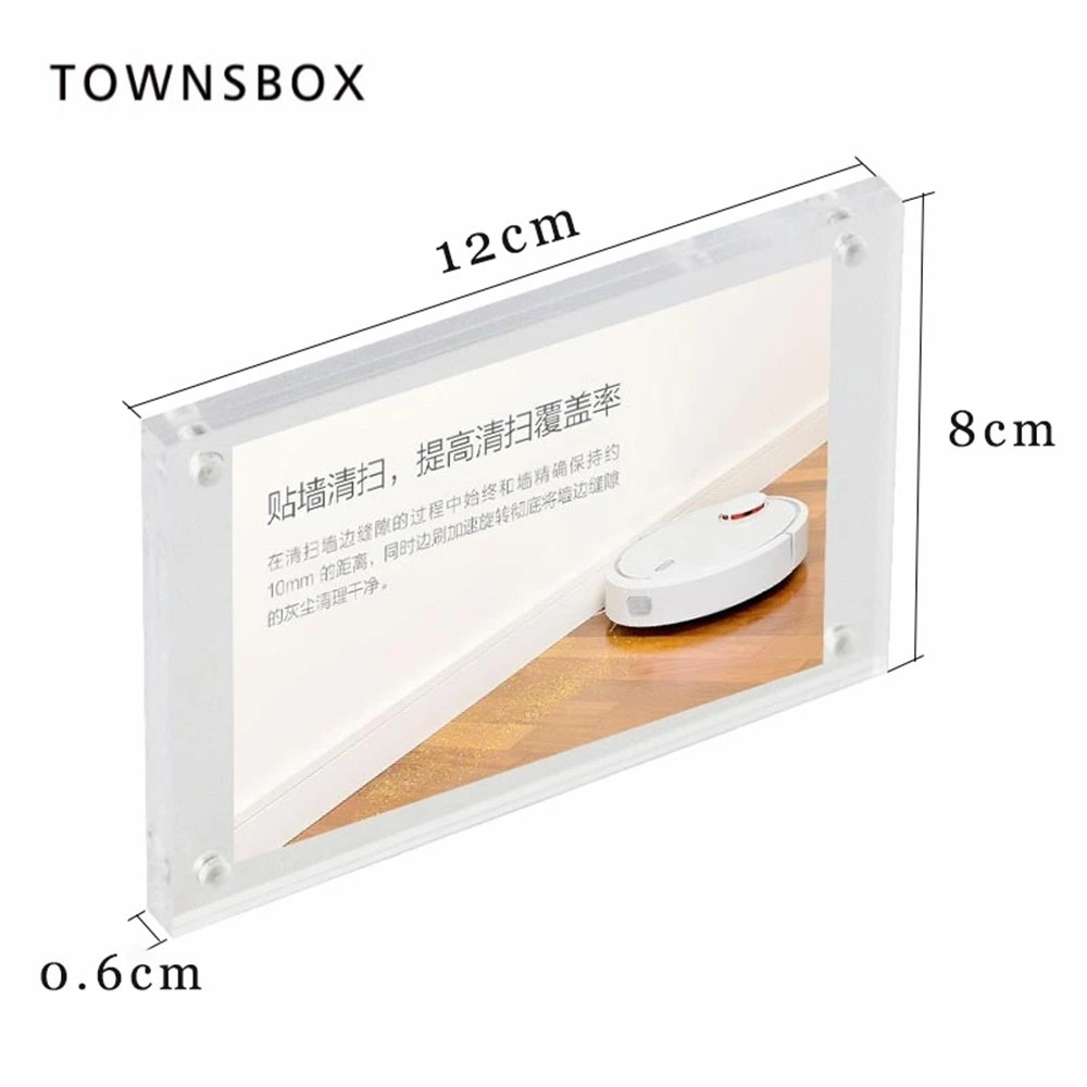 Crystal Clear Acrylic Block Frame Magnetic Wall Mount Price Tag Display Paper Info Label Frame Door Sign Holder Name Card Cover
Crystal Clear Acrylic Block Frame Magnetic Wall Mount Price Tag Display Paper Info Label Frame Door Sign Holder Name Card Cover