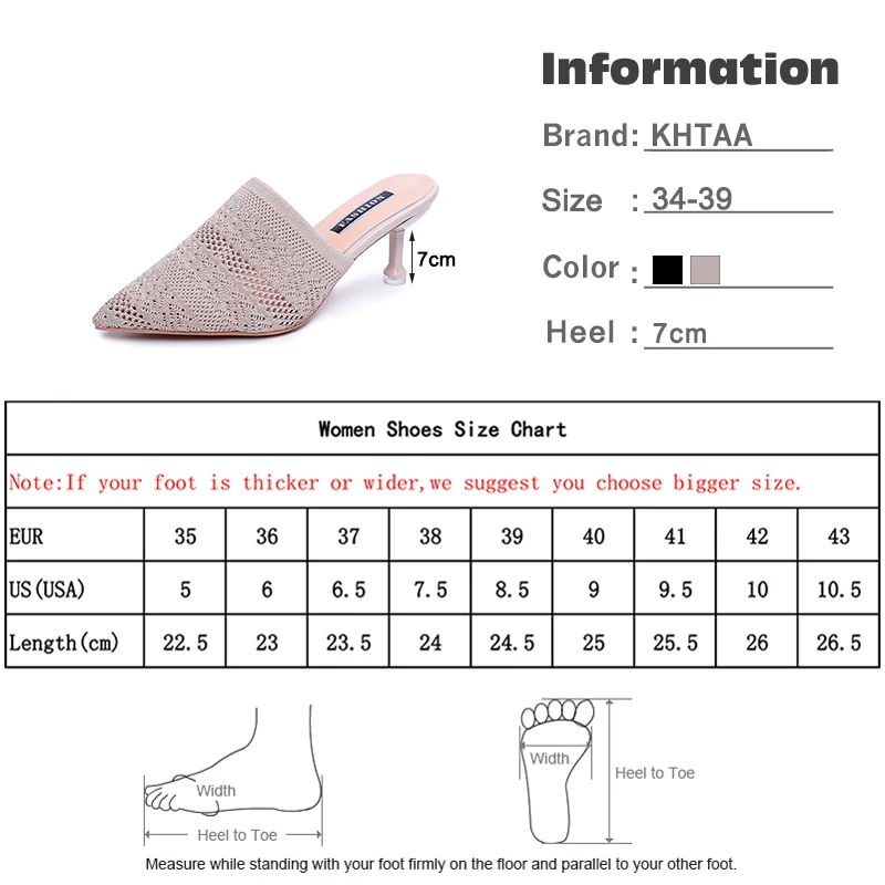 Women Summer Thin High Heels Stretch Mesh Pointed Toe Mules Slippers Woman knitting Elegant Non Slip Shoes Lady Casual Footwear
Women Summer Thin High Heels Stretch Mesh Pointed Toe Mules Slippers Woman knitting Elegant Non Slip Shoes Lady Casual Footwear