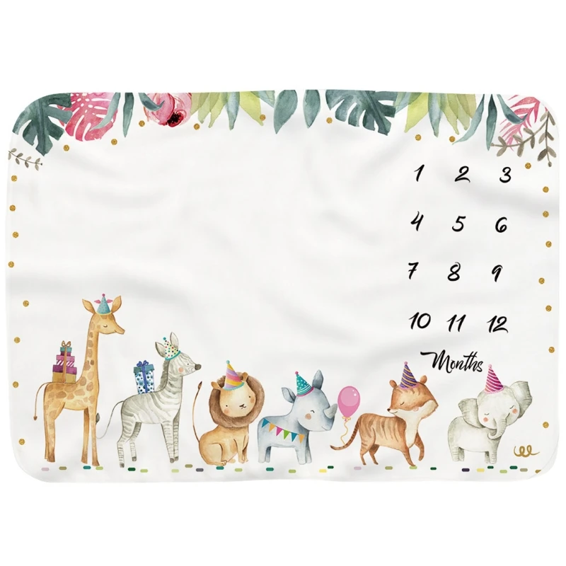 Baby Monthly Record Growth Milestone Blanket Newborn Soft Flannel Cartoon Animal Printed Swaddle Wrap Photography Props Creative
Baby Monthly Record Growth Milestone Blanket Newborn Soft Flannel Cartoon Animal Printed Swaddle Wrap Photography Props Creative