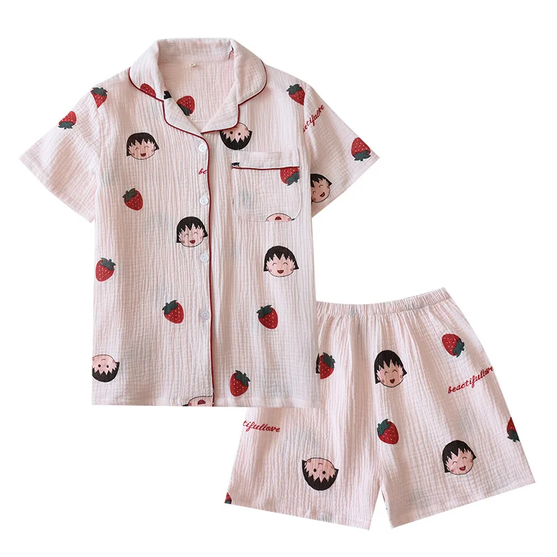 2021 new style short-sleeved shorts pajamas set 100% cotton crepe cloth ladies cute cartoon girl home service sleepwear kawaii
2021 new style short-sleeved shorts pajamas set 100% cotton crepe cloth ladies cute cartoon girl home service sleepwear kawaii