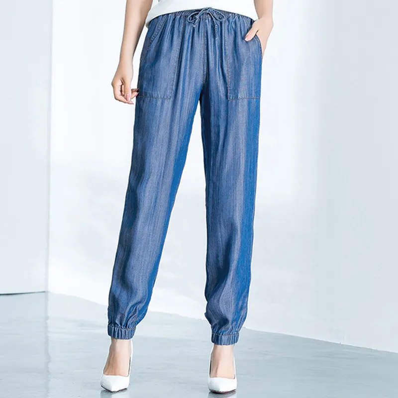 Jeans New Ladies Tencel Loose Nine Elastic Waist Toe Jeans Pants Women Harem Pants
Jeans New Ladies Tencel Loose Nine Elastic Waist Toe Jeans Pants Women Harem Pants