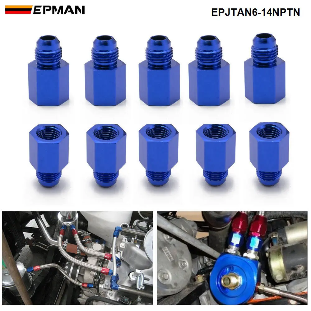 

EPMAN 10 шт. 1/4NPT Женский к AN6 мужской расклешенный редуктор фитинг для топливного масляного охладителя перегородка адаптер стандарта