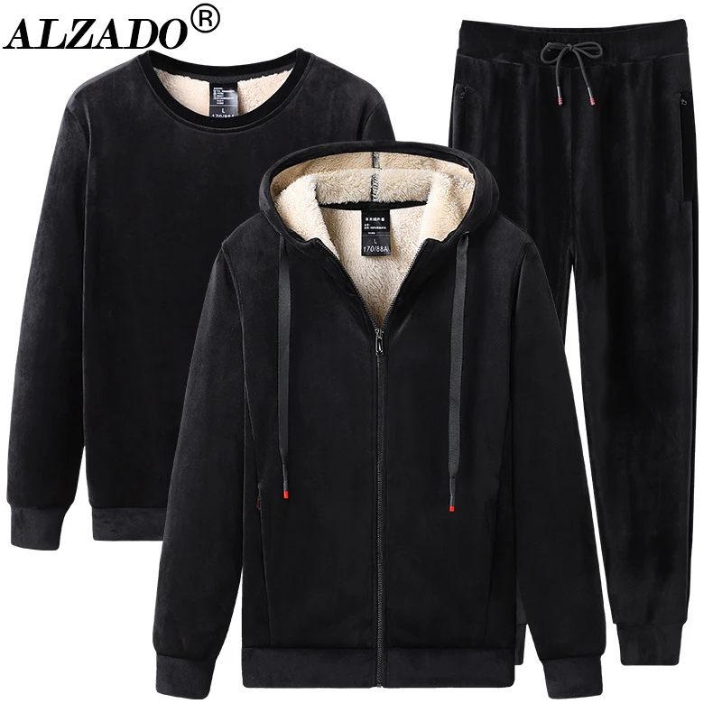 ALZADO Brand Winter Lamb Wool Tracksuit Men's Fleece 3 Pieces Set Thick Plus Velvet Warm Hoodies Pullover + Pants Loose Casual
ALZADO Brand Winter Lamb Wool Tracksuit Men's Fleece 3 Pieces Set Thick Plus Velvet Warm Hoodies Pullover + Pants Loose Casual