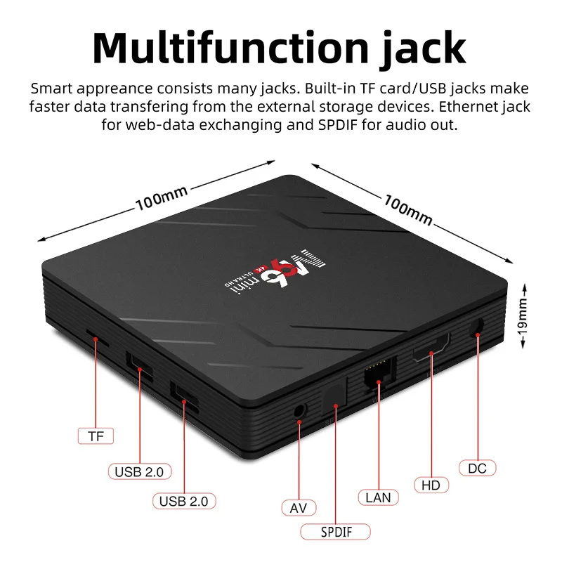 5G 4K Network Player TV Box Android9.0 Home Remote Control Smart Media Player Set-Top Box Multifunction jack TV-Box Built-inWifi
5G 4K Network Player TV Box Android9.0 Home Remote Control Smart Media Player Set-Top Box Multifunction jack TV-Box Built-inWifi