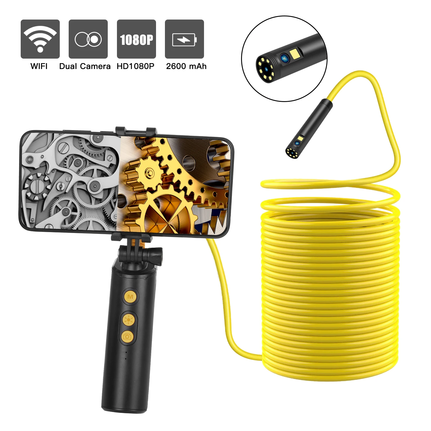 Endoscope Camera F280 8mm Dual Lens Inspection Borescope Equipment Support for Android IOS Phone 2/5/10m Ragid Cable Optional
Endoscope Camera F280 8mm Dual Lens Inspection Borescope Equipment Support for Android IOS Phone 2/5/10m Ragid Cable Optional