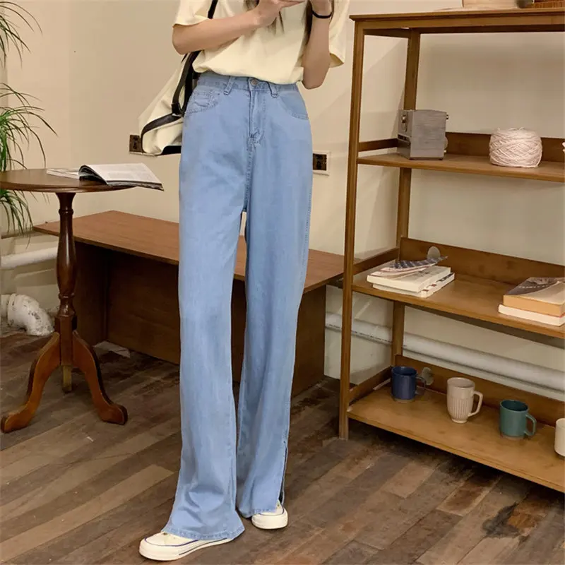 HziriP Blue Light Washed Plus Size Straight High Waist Jeans Denim Wide Pants 2021 Femme Loose All Match Streetwear Trousers
HziriP Blue Light Washed Plus Size Straight High Waist Jeans Denim Wide Pants 2021 Femme Loose All Match Streetwear Trousers