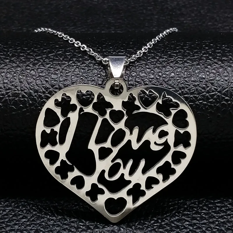 Heart Stainless Steel Necklaces Pendants Silver Color Statement Necklace Women Jewellery colgante corazon N18166S05
Heart Stainless Steel Necklaces Pendants Silver Color Statement Necklace Women Jewellery colgante corazon N18166S05