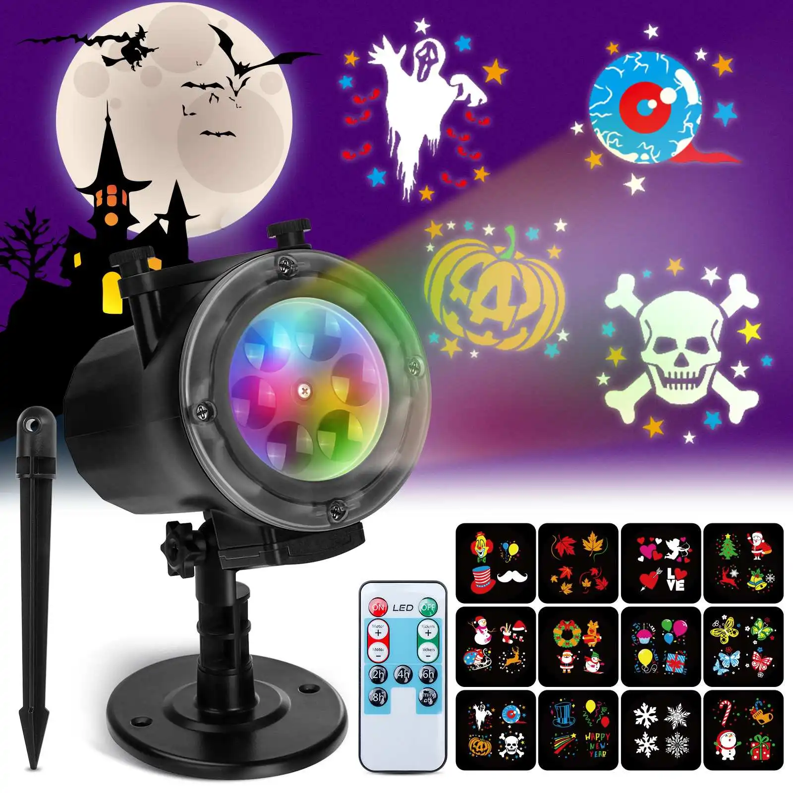 Christmas Decor Light LED Laser Projector Light 12 Patterns Halloween Snowflake Elk Projection Lamp Stage Indoor Outdoor Lightin
Christmas Decor Light LED Laser Projector Light 12 Patterns Halloween Snowflake Elk Projection Lamp Stage Indoor Outdoor Lightin
