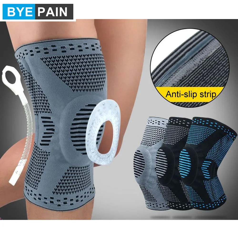 

1Pc Professional Meniscus Tear Arthritis Sports Patella Knee Brace Compression Sleeve Elastic Knee Wraps with Gel Spring Support
