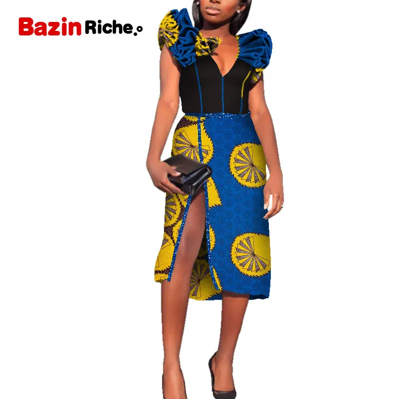 Deep-v Sexy Women Skirt Fashion PatchworkCustom Sizes African Print Dresses High Waist Shown Thin Elegant Lady Clothing WY7219
Deep-v Sexy Women Skirt Fashion PatchworkCustom Sizes African Print Dresses High Waist Shown Thin Elegant Lady Clothing WY7219