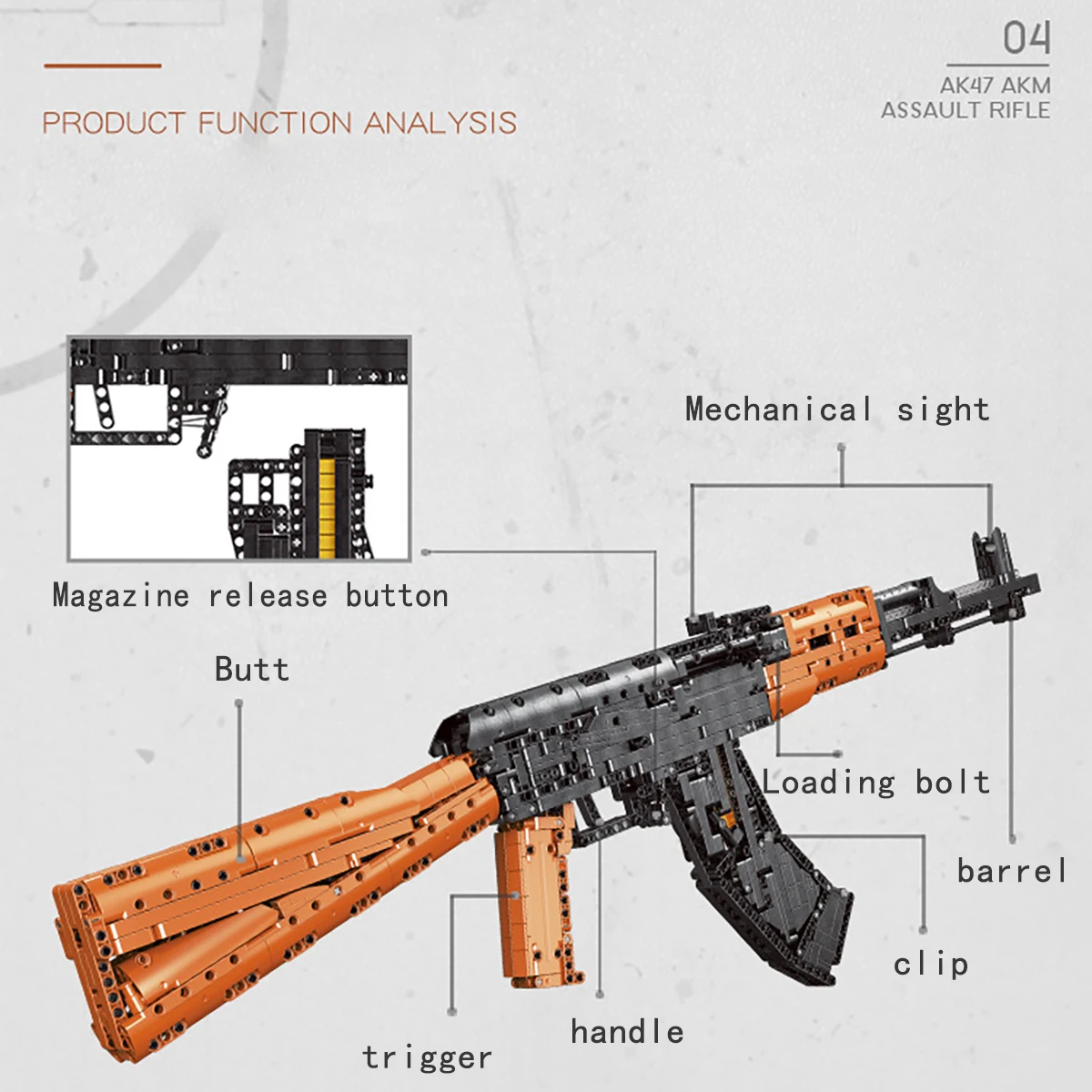 Военная серия Desert Eagle Пистолет AK47 модель ружья пистолета строительные блоки