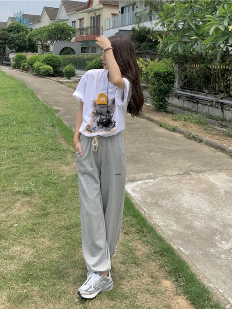 Women's T-shirts Loose Oversize Top Fashion Cartoon Print Casual T-shirt O-collar Cotton Tees Summer Lady Tshirt Houthion
Women's T-shirts Loose Oversize Top Fashion Cartoon Print Casual T-shirt O-collar Cotton Tees Summer Lady Tshirt Houthion