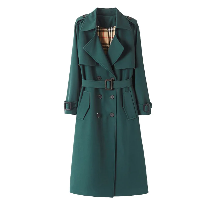 2021 New Women Solid Color Belted Trench Coat Notched Collar Long Overcoat Windbreaker
2021 New Women Solid Color Belted Trench Coat Notched Collar Long Overcoat Windbreaker