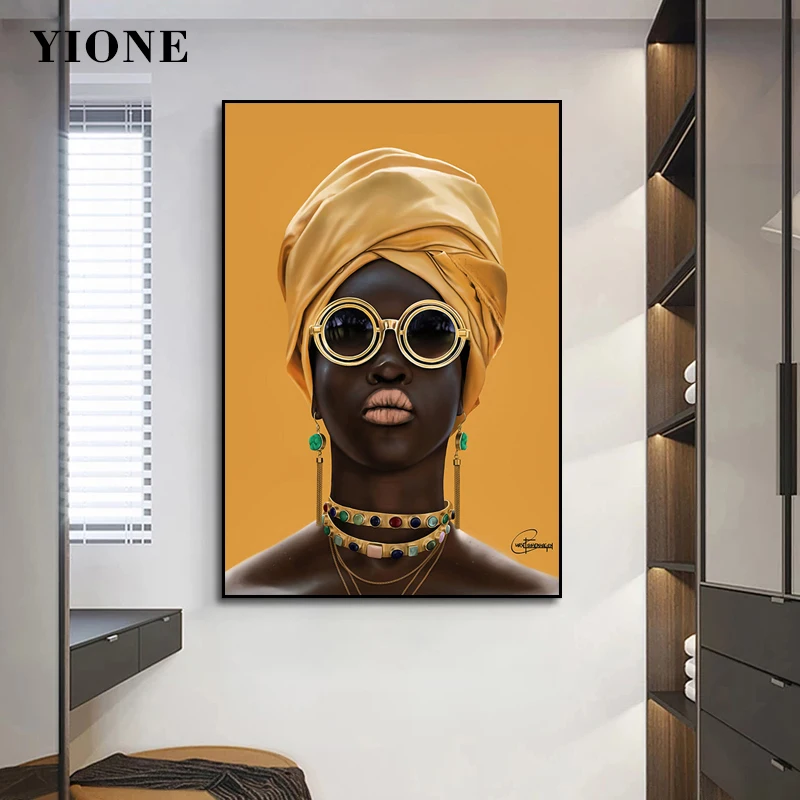 Indian Women Canvas Painting Custom Modern African Woman with Yellow Kerchief Picture Wall Art Poster Prints for Bedroom Living
Indian Women Canvas Painting Custom Modern African Woman with Yellow Kerchief Picture Wall Art Poster Prints for Bedroom Living