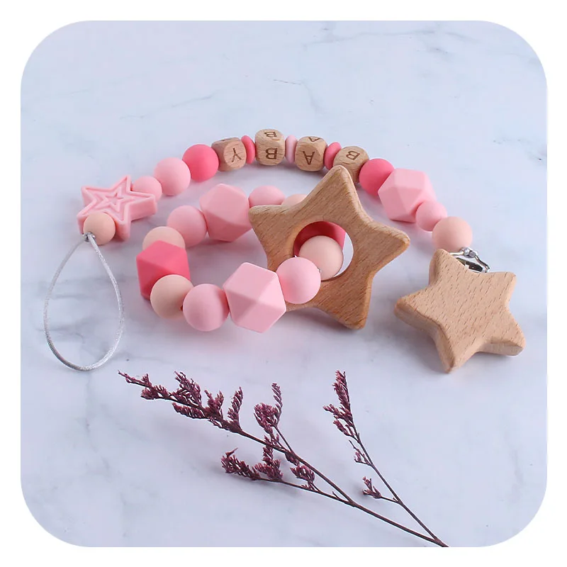 2Pcs/set Star Girl Boy Infant Toddler Dummy Nipple Holder Clip and Silicone Teething Ring Bracelet
2Pcs/set Star Girl Boy Infant Toddler Dummy Nipple Holder Clip and Silicone Teething Ring Bracelet