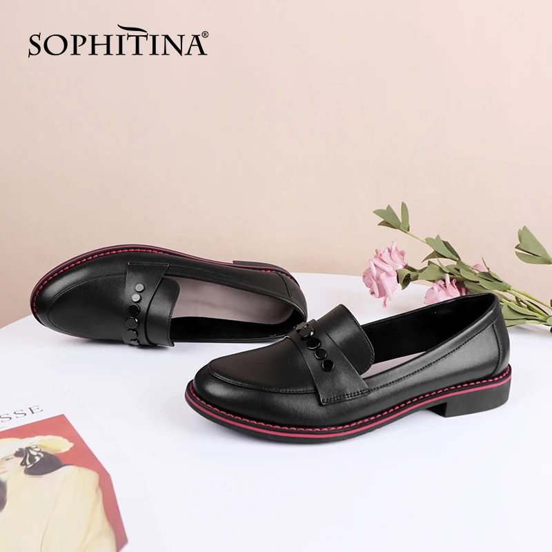 SOPHITINA Flats Women Loafers Classics Cow Leather Female Shoes Round Toe Plus Size 36-43 Office Career Casual Lady Shoes CC973
SOPHITINA Flats Women Loafers Classics Cow Leather Female Shoes Round Toe Plus Size 36-43 Office Career Casual Lady Shoes CC973