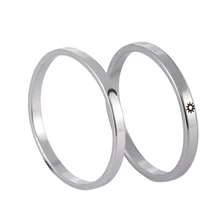 Skyrim Simple Sun and Moon Love Rings for Women Men Stainless Steel Anniversary Couple Paired Ring Jewelry for Lover Wholesale