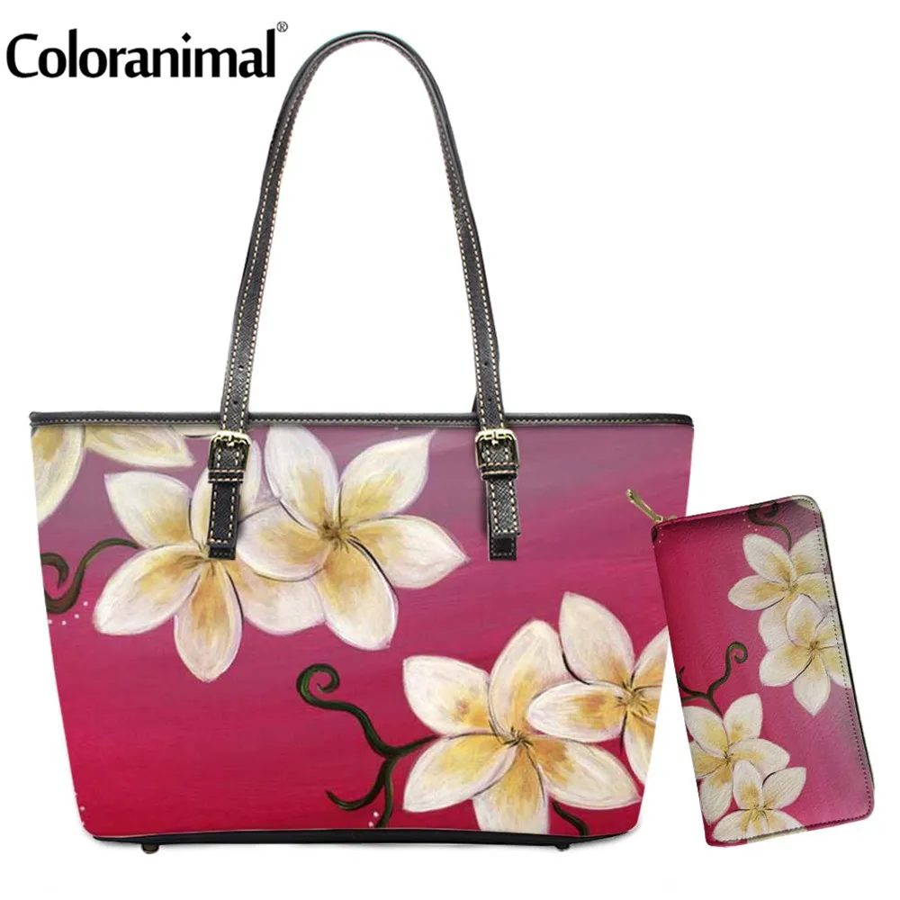 Coloranimal Pretty Women PU Crossbody Bag Hawaiian Plumeria Printing Shoulder Bag for Ladies 2Pcs/Set Messenger Bag With Purse
Coloranimal Pretty Women PU Crossbody Bag Hawaiian Plumeria Printing Shoulder Bag for Ladies 2Pcs/Set Messenger Bag With Purse