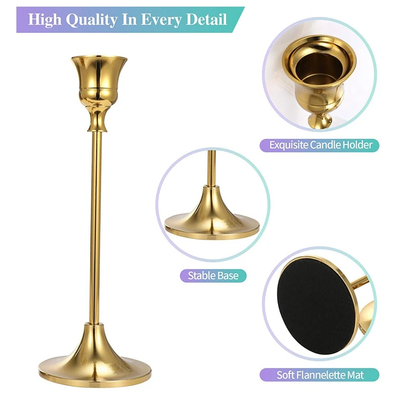MLGB 6Pcs Gold Candlestick Holders Gold Candle Holder Taper Candle Holders Decorative Candlestick Holder for Home Decor
MLGB 6Pcs Gold Candlestick Holders Gold Candle Holder Taper Candle Holders Decorative Candlestick Holder for Home Decor
