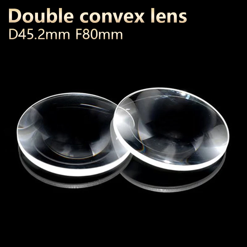 Double convex lenses magnifier Physical optics lens eyepiece telescope DIY projector Optical experiment D45.2mm F80mm
Double convex lenses magnifier Physical optics lens eyepiece telescope DIY projector Optical experiment D45.2mm F80mm