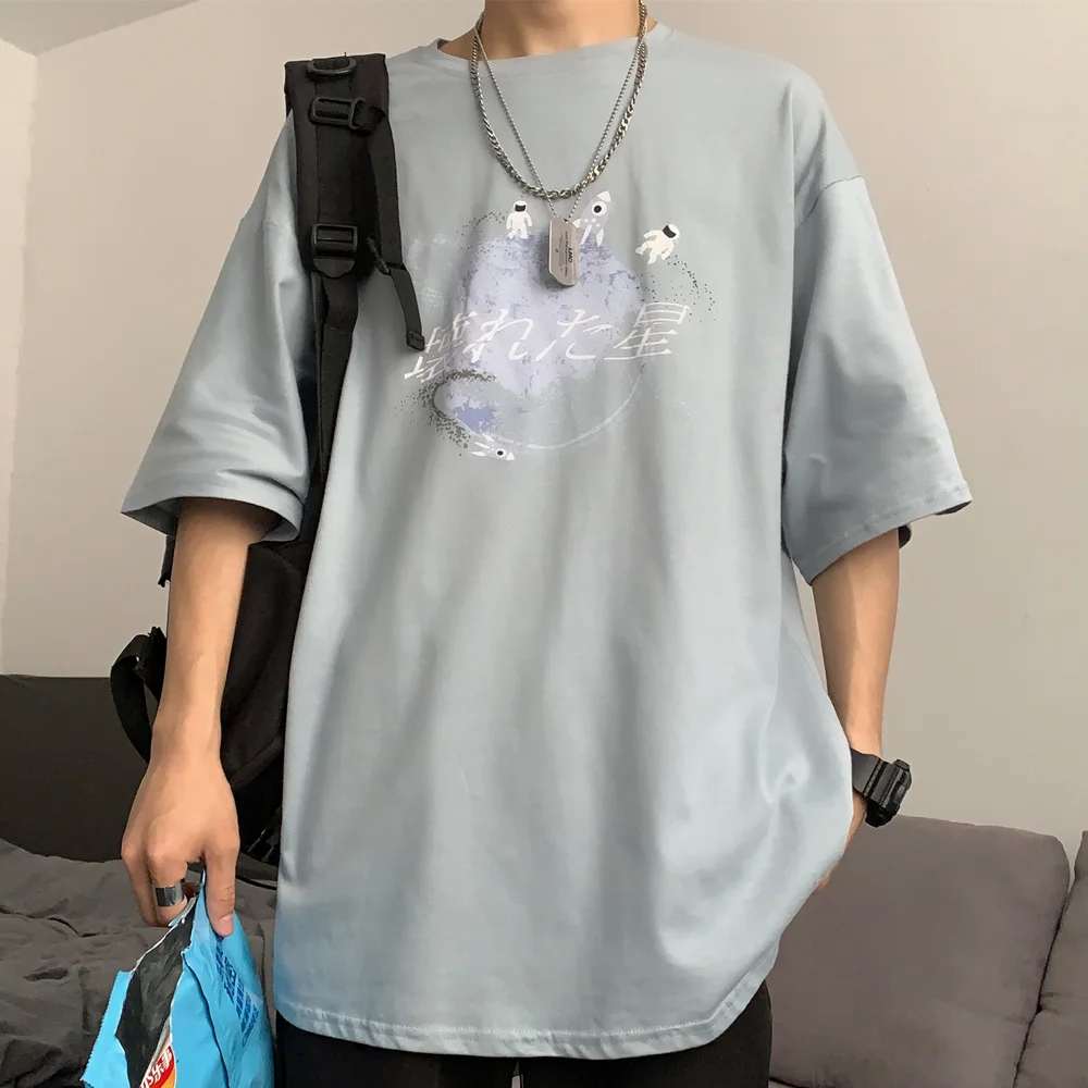 Harajuku BF Wind Astronaut Planet Moon Space Print Wild Short Sleeve T-shirt Loose Casual Men and Women Tops
Harajuku BF Wind Astronaut Planet Moon Space Print Wild Short Sleeve T-shirt Loose Casual Men and Women Tops