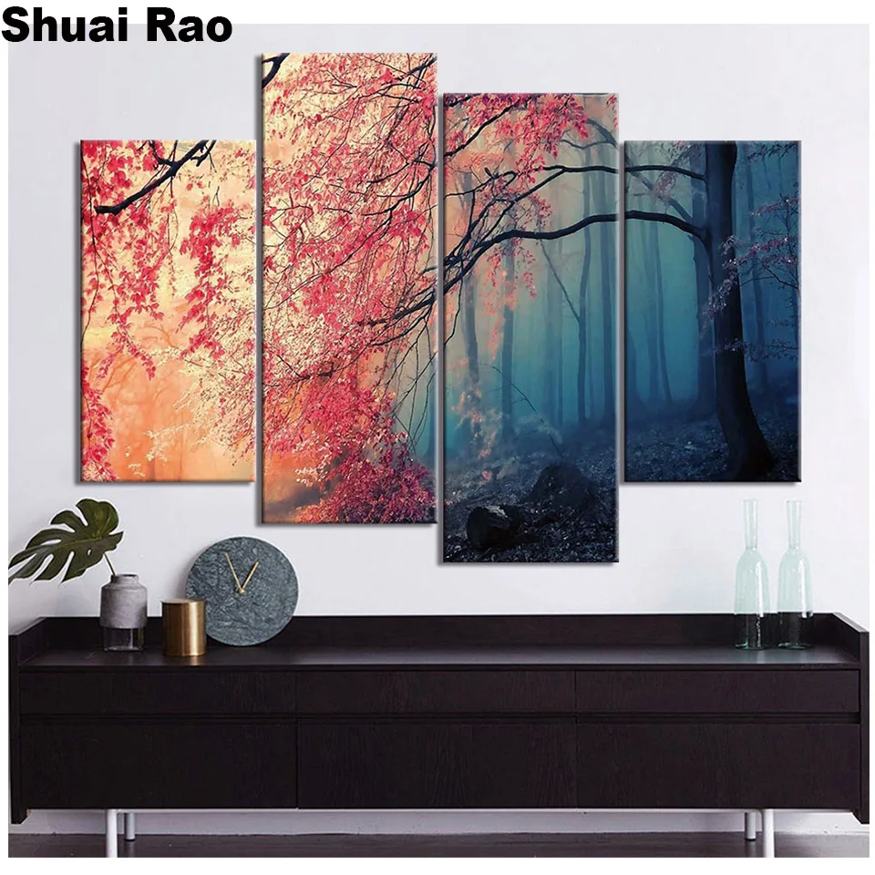 Full Square/Round Drill 5D DIY Diamond Painting 4 Pieces"red tree" 3D Embroidery Cross Stitch kits Home Decor gift,
Full Square/Round Drill 5D DIY Diamond Painting 4 Pieces"red tree" 3D Embroidery Cross Stitch kits Home Decor gift,