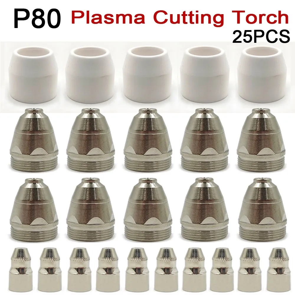 25pcs P-80 Plasma Electrode Tip Nozzle 1.5 100Amp LG80 P80 Cutting Machine Consumable Torch Cutter Welder Welding Gun Soldering
25pcs P-80 Plasma Electrode Tip Nozzle 1.5 100Amp LG80 P80 Cutting Machine Consumable Torch Cutter Welder Welding Gun Soldering