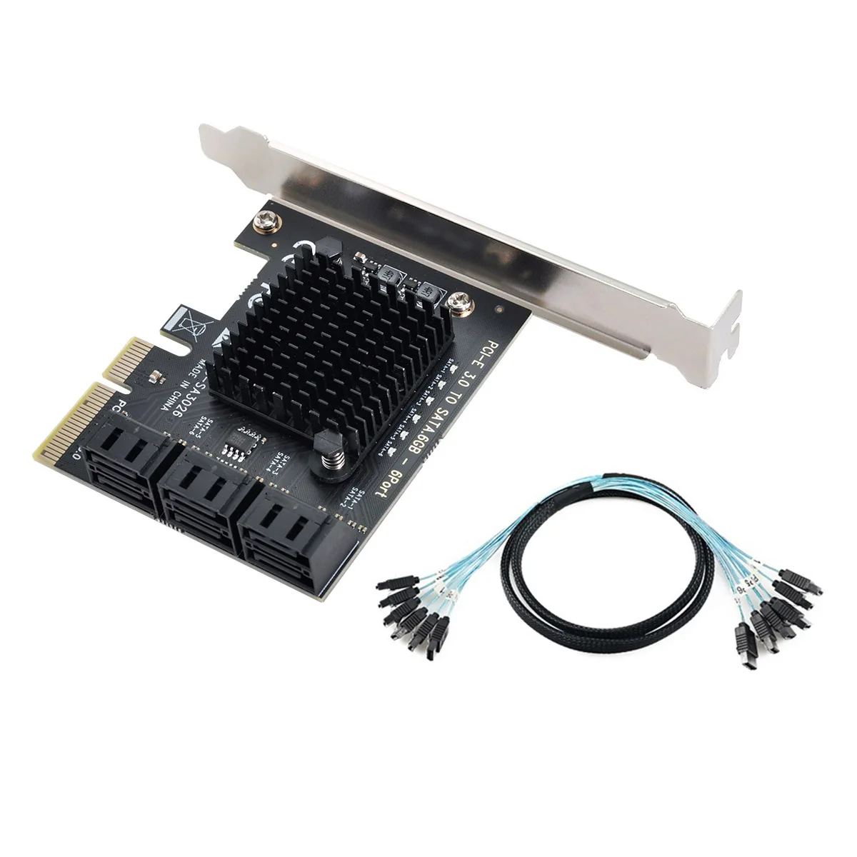 ASMedia чипсет PCI-E 6 портов SATA 3,0 к PCI Express x4 Расширительная карта с 6 SATA кабелями NGFF
ASMedia чипсет PCI-E 6 портов SATA 3,0 к PCI Express x4 Расширительная карта с 6 SATA кабелями NGFF