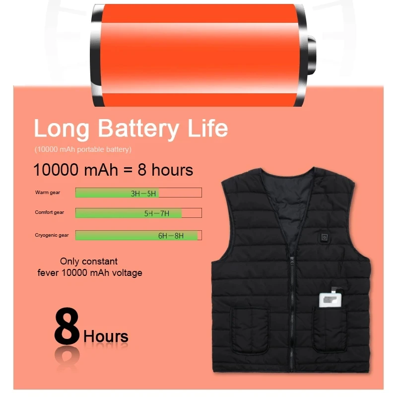 Women Outdoor warm vest Electric Heated Vest Washable USB Charging Heated Clothing Winter Skiing Hiking Camping Anti-Cold Vests
Women Outdoor warm vest Electric Heated Vest Washable USB Charging Heated Clothing Winter Skiing Hiking Camping Anti-Cold Vests